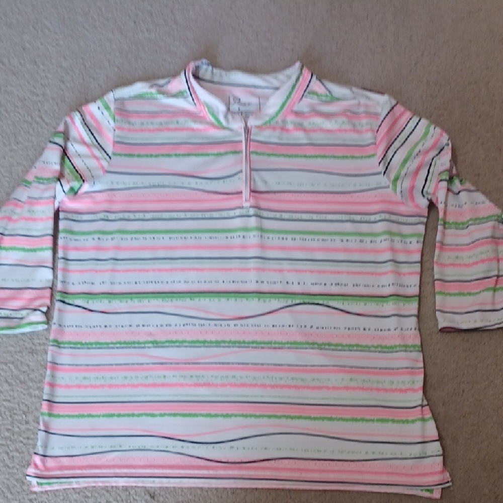 Emerald18 Quarter Zip, 3/4 Sleeve Top